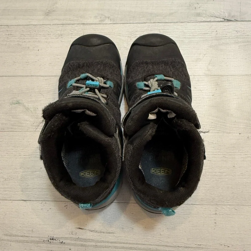 Keen kids black and blue‎ hiking boots shoes youth size 12